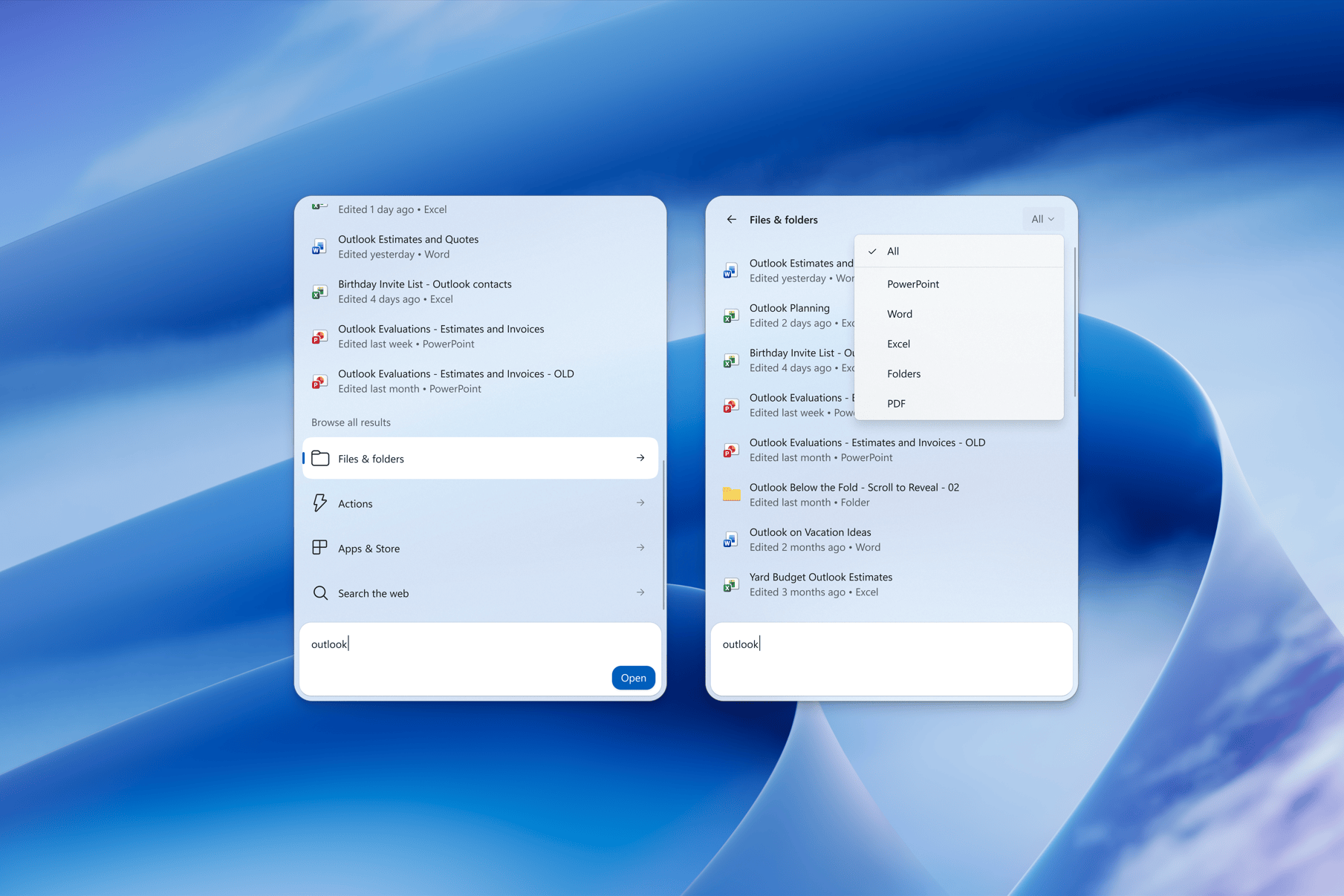 Giao diện tìm kiếm mới trên Windows 11