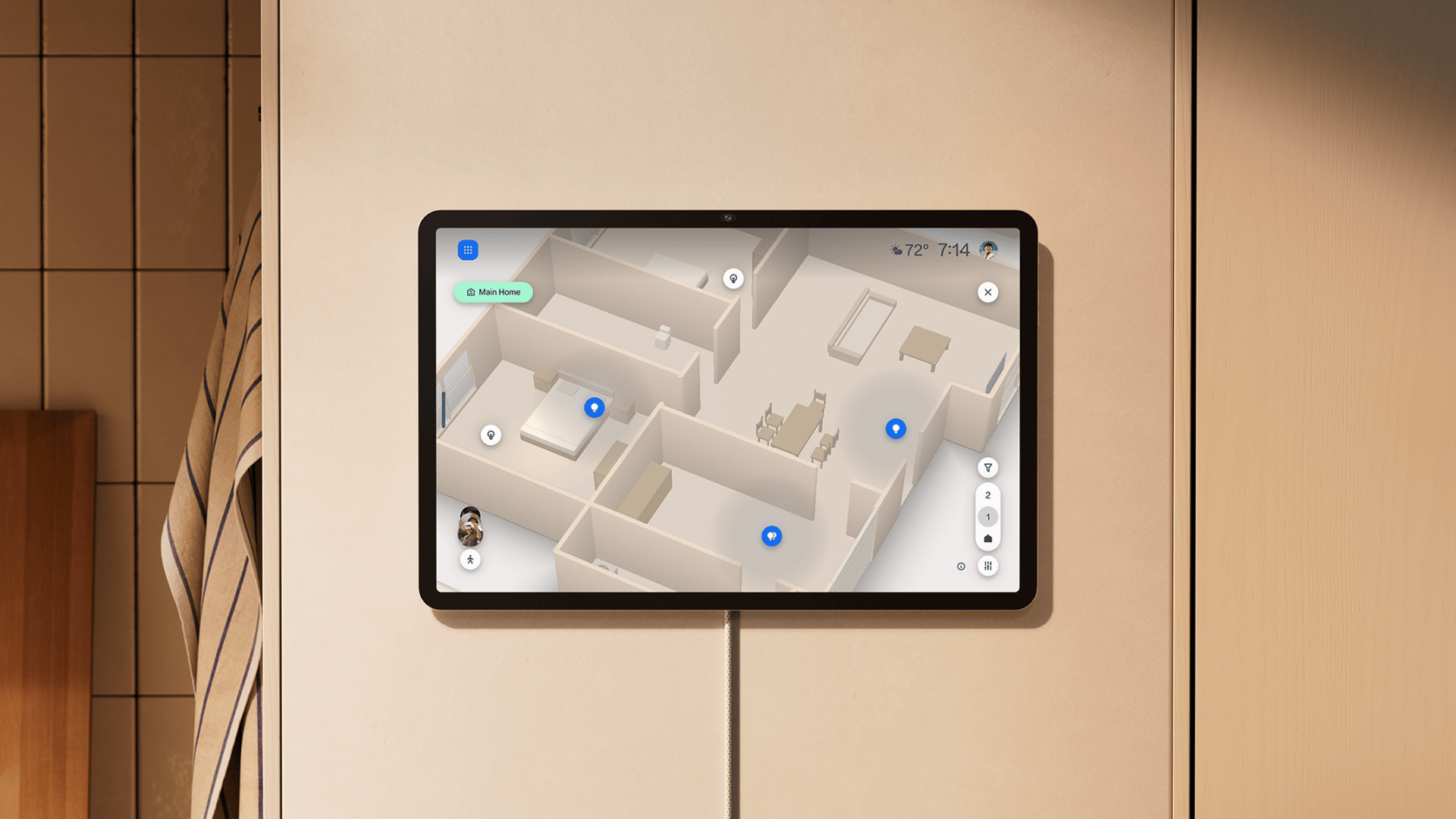 Giao diện bản đồ 3D của Alexa Home Map