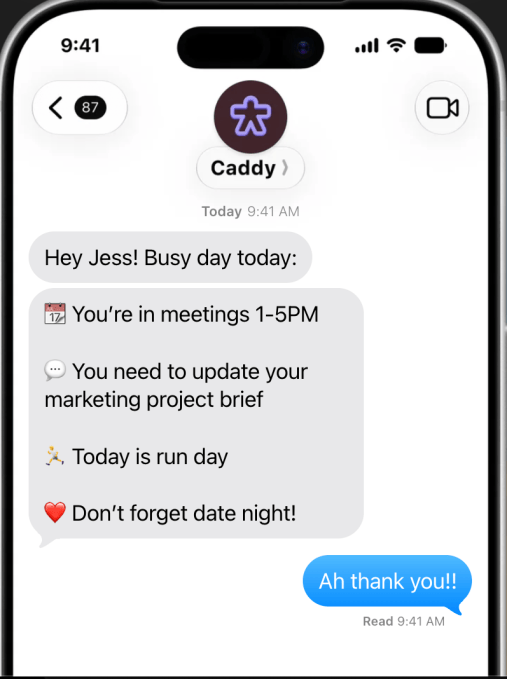 Caddy - trợ lý AI trong iMessage