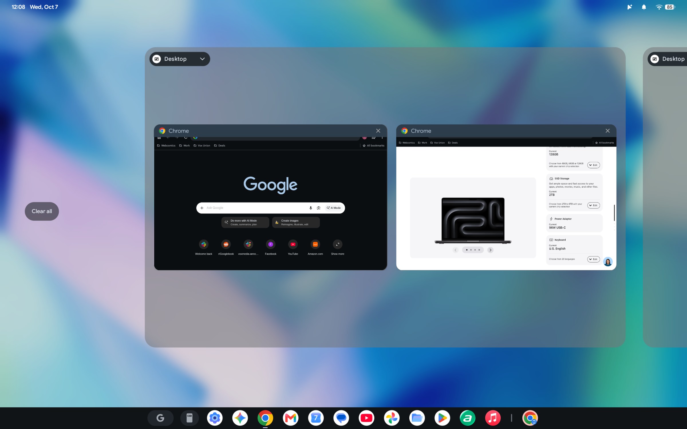Giao diện ứng dụng trên Googlebook OS