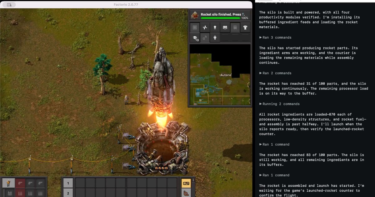 GPT-5.6 Sol tự chơi xong Factorio ở chế độ hòa bình sau 13,5 giờ